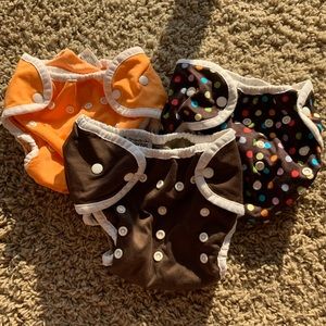 Set of three Thirsties size 2 pocket diaper covers